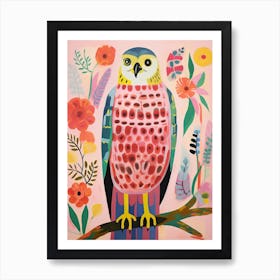 Pink Scandi Falcon 2 Art Print