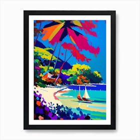 Koh Phangan Thailand Colourful Painting Tropical Destination Art Print