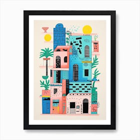 A House In Cairo, Abstract Risograph Style 4 Art Print