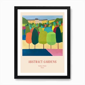 Colourful Gardens Tuileries Garden France 2 Red Poster Art Print