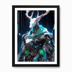 Deer Futuristic Amor Art Print