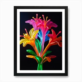 Bright Inflatable Flowers Honeysuckle 1 Art Print