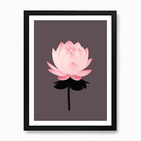 A Pink Lotus In Minimalist Style Vertical Composition 11 Art Print