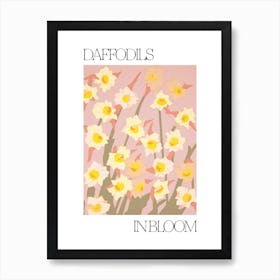 Daffodils In Bloom Flowers Bold Illustration 3 Art Print