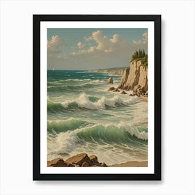 Cliffs And Waves Art Print