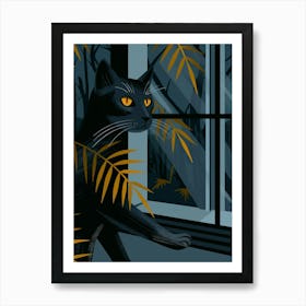 Cat In The Window 2 Art Print