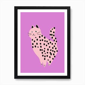 Cute Pink Cat Art Print