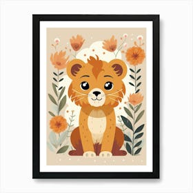 Baby Animal Illustration  Lion 4 Art Print