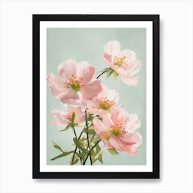 Apple Blossom Flowers Acrylic Pastel Colours 4 Art Print