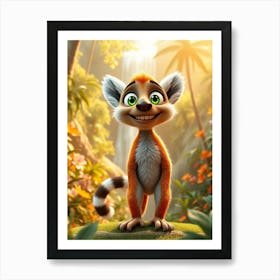 Lemur In The Jungle Art Print