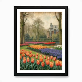 Tulips In The Garden Art Print