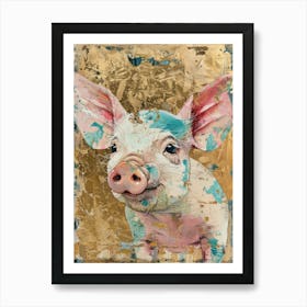 Piglet Gold Effect Collage 2 Poster