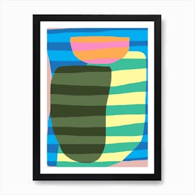 Abstract Stripe Minimal Collage 13 Art Print