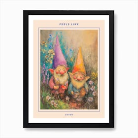 Kitsch Gnomes In The Garden 2 Poster Art Print