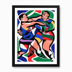 Rugby In The Style Of Matisse 2 Art Print