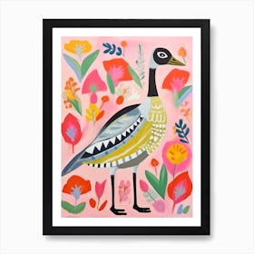 Pink Scandi Goose 3 Art Print