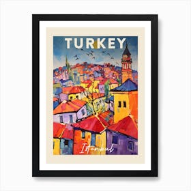 Istanbul Turkey 3 Fauvist Painting  Travel Poster Art Print
