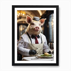 Pig Waiter Art Print
