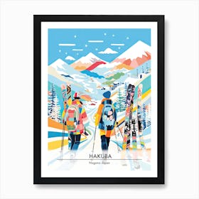 Hakuba   Nagano Japan, Ski Resort Poster Illustration 1 Art Print