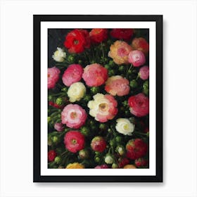 Ranunculus Still Life Oil Painting Flower Art Print
