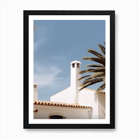 White House With Palms Retro Summer Photography 2 Art Print