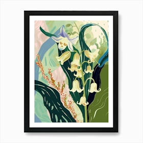 Colourful Flower Illustration Lily Of The Valley 3 Art Print