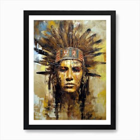 Cultural Kaleidoscope: Vibrant Native American Visions Art Print