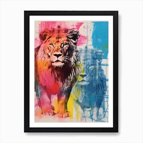 Lion Screen Print Inspired 1 Art Print