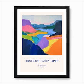 Colourful Abstract The Lake District England 1 Poster Blue Art Print