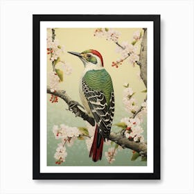 Ohara Koson Inspired Bird Painting Woodpecker 3 Art Print
