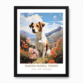 Parson Russell Terrier (Dog Breed - Travel Poster Style) 2 Art Print