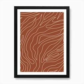 Abstract Lines Rust Terracotta Art Print