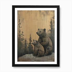 Kitsch Bear Painting 3 Art Print