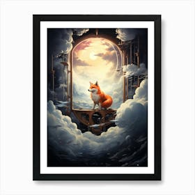 Fox In The Window Art Print