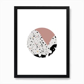 Terrazzo Pink Circle Art Print