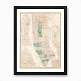 Map Of New York And Vicinity (1875) Art Print