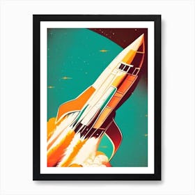 Space Shuttle Vintage Sketch Space Art Print