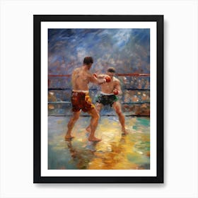 Boxing In The Style Of Monet 1 Art Print