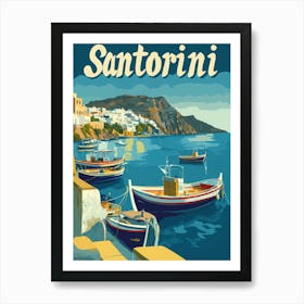 Aihrgdesign A Retro Travel Poster For Santorini Featuring A C 644015d6 C1a2 4096 9c16 9c63f83017c3 1 Art Print