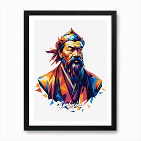 Confucius 2 Portrait WPAP Pop Art Art Print