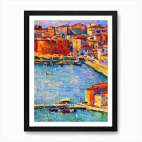 Port Of Ancona Italy Brushwork Painting harbour Poster