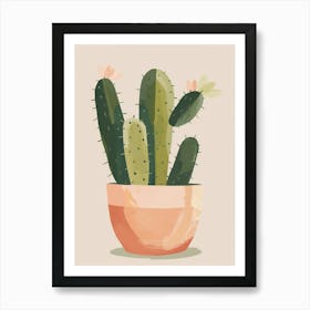 Gymnocalycium Cactus Minimalist Abstract 2 Art Print