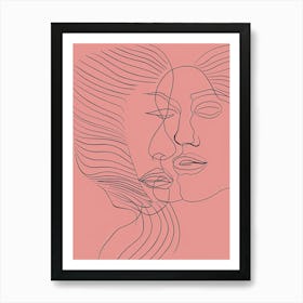 Line Art Intricate Simplicity In Pink 6 Art Print