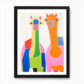 Colourful Kids Animal Art Camel 3 Art Print