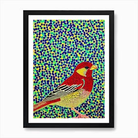 House Sparrow Yayoi Kusama Style Illustration Bird Art Print