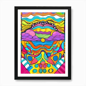 Psychedelic Abstract Painting-Reimagined Art Print