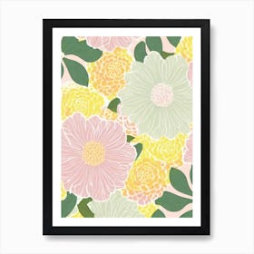 Hydrangea Pastel Floral 1 Flower Art Print