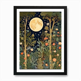 William Morris Moonlight In The Woods 24 Art Print