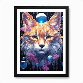 Fox With Bubbles Art Print