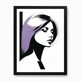 Modern Portrait with Purple Accents Art Print